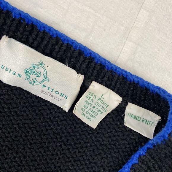 Vintage Design Options Knitwear Colorful Patterned Cardigan Size Large - Picture 2 of 8